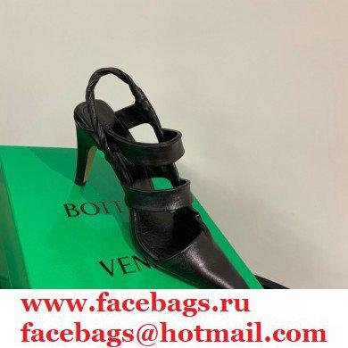 Bottega Veneta Heel 8.5cm BV POINT Slingback Shoes Black 2020 - Click Image to Close