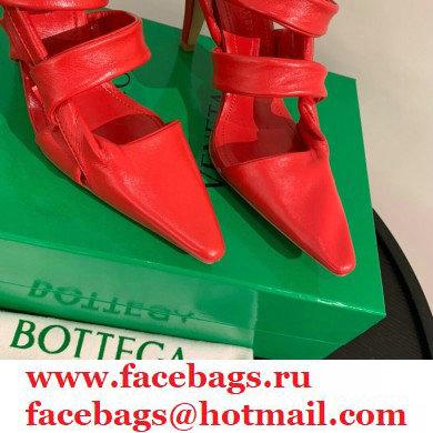 Bottega Veneta Heel 8.5cm BV POINT Slingback Shoes Red 2020 - Click Image to Close