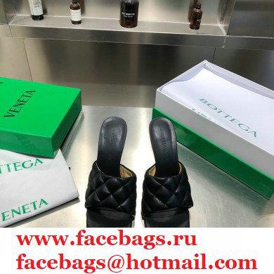 Bottega Veneta Heel 8cm Square Sole Quilted Padded Mules Sandals Black 2021 - Click Image to Close
