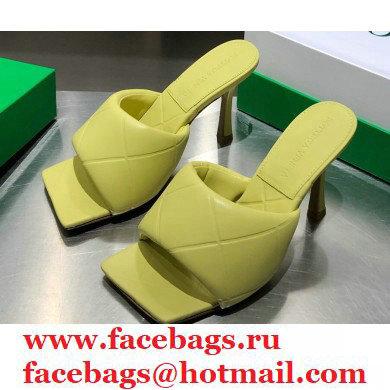 Bottega Veneta Heel 9cm Square Sole Quilted The Rubber Lido Mules Sandals Pear Green 2021