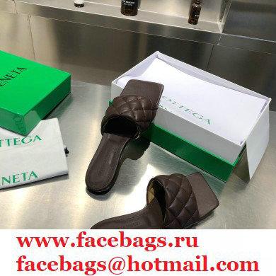 Bottega Veneta Square Sole Quilted Padded Flat Slides Sandals Coffee 2021