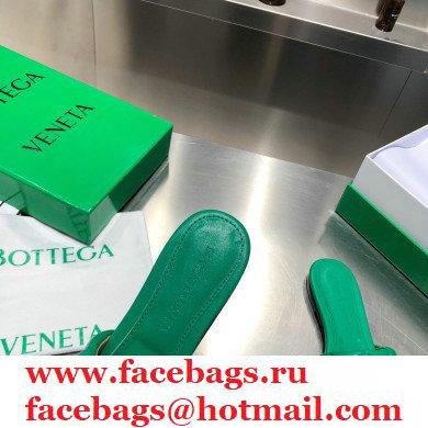 Bottega Veneta Square Sole Quilted Padded Flat Slides Sandals Green 2021