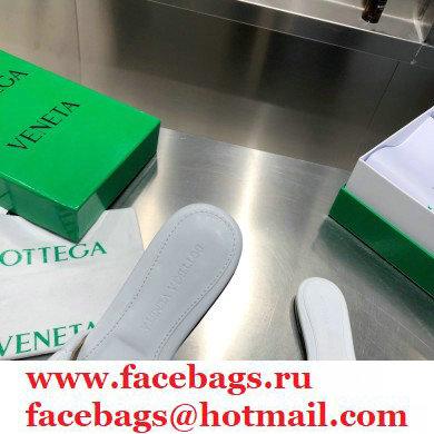Bottega Veneta Square Sole Quilted Padded Flat Slides Sandals White 2021