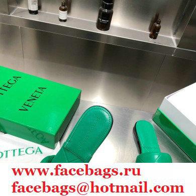 Bottega Veneta Square Sole Quilted The Rubber Lido Flat Slides Sandals Green 2021 - Click Image to Close