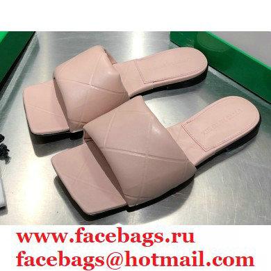 Bottega Veneta Square Sole Quilted The Rubber Lido Flat Slides Sandals Nude Pink 2021 - Click Image to Close