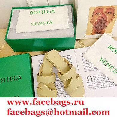 Bottega Veneta THE BAND Calf Leather Flat Sandals Beige 2021 - Click Image to Close