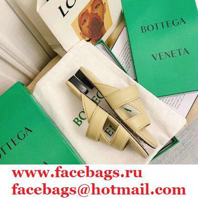 Bottega Veneta THE BAND Calf Leather Flat Sandals Beige 2021 - Click Image to Close