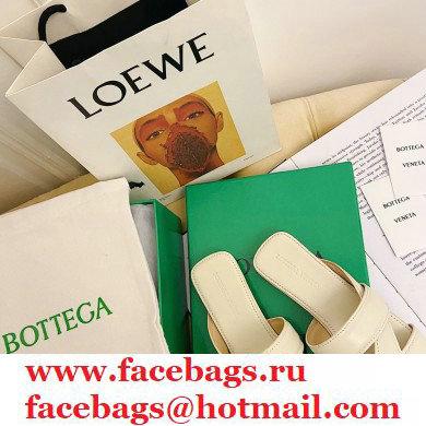 Bottega Veneta THE BAND Calf Leather Flat Sandals Creamy 2021