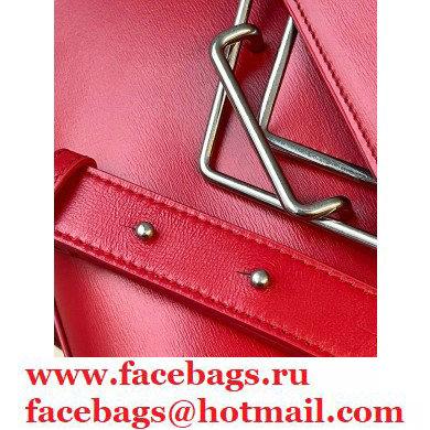 Bottega Veneta THE CLIP Squared Shoulder Bag in Box Calf Red 2021