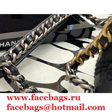 Chanel 19 Calfskin/Crochet Large Flap Bag AS1161 Black 2020