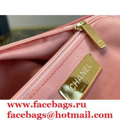 Chanel 19 Large Flap Bag AS1161 Sequins/Calfskin Coral Pink 2021 - Click Image to Close