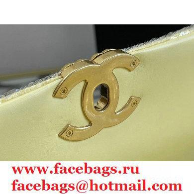 Chanel 19 Large Flap Bag AS1161 Sequins/Calfskin Light Yellow 2021 - Click Image to Close