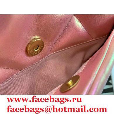 Chanel 19 Maxi Flap Bag AS1162 Iridescent Calfskin Pink 2021 - Click Image to Close