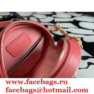 Chanel 19 Round Clutch with Chain Bag AP0945 Sequins/Calfskin Coral Pink 2021