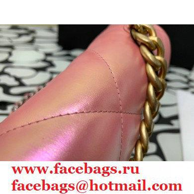 Chanel 19 Small Flap Bag AS1160 Iridescent Calfskin Pink 2021