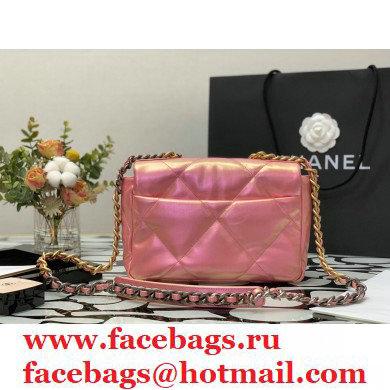 Chanel 19 Small Flap Bag AS1160 Iridescent Calfskin Pink 2021 - Click Image to Close