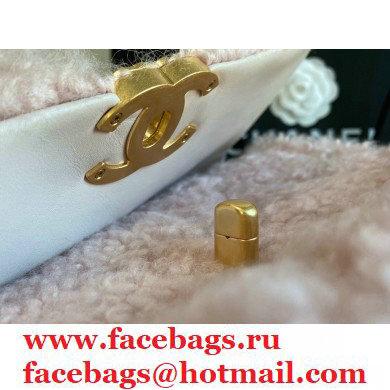 Chanel 19 Small Flap Bag AS1160 Shearling Sheepskin Pink 2021