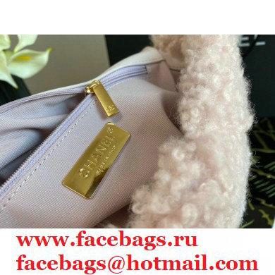 Chanel 19 Small Flap Bag AS1160 Shearling Sheepskin Pink 2021 - Click Image to Close