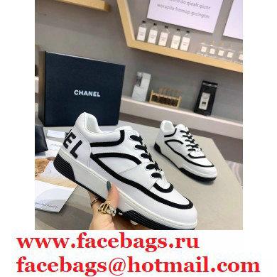 Chanel Back Logo Sneakers White/Black 2021 - Click Image to Close