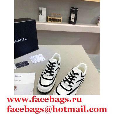 Chanel Back Logo Sneakers White/Black 2021 - Click Image to Close