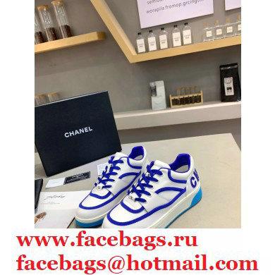 Chanel Back Logo Sneakers White/Blue 2021 - Click Image to Close