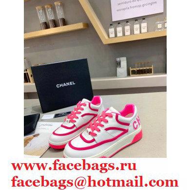 Chanel Back Logo Sneakers White/Fuchsia 2021