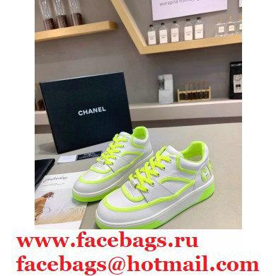 Chanel Back Logo Sneakers White/Green 2021 - Click Image to Close