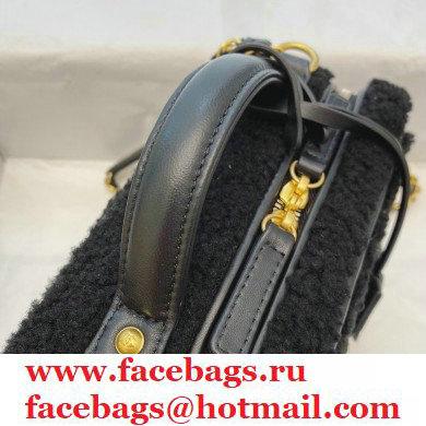 Chanel CC Filigree Medium Vanity Case Bag Shearling Sheepskin Black 2021