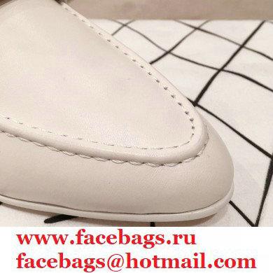 Chanel CC Logo and Chain Loafers White 2021 - Click Image to Close