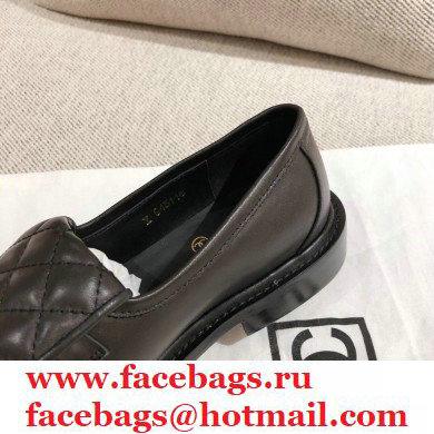 Chanel CC Logo and Quilting Flap Loafers Black 2021 - Click Image to Close