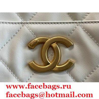 Chanel Calfskin Small Shopping Bag AS2295 White 2021 - Click Image to Close