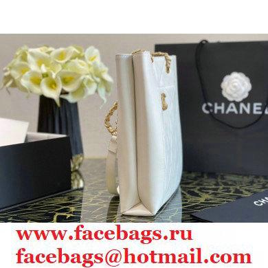 Chanel Calfskin Small Shopping Bag AS2295 White 2021 - Click Image to Close
