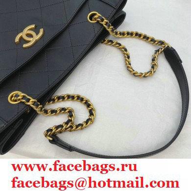 Chanel Calfskin Small Shopping Tote Bag AS2295 Black 2021 - Click Image to Close