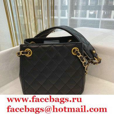 Chanel Calfskin Strap Into Bucket Bag AS2230 Black 2020 - Click Image to Close