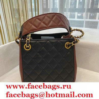 Chanel Calfskin Strap Into Bucket Bag AS2230 Black/Brown 2020 - Click Image to Close