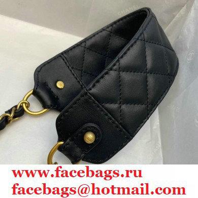 Chanel Calfskin Strap Into Flap Bag AS2229 Black 2020 - Click Image to Close