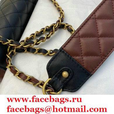 Chanel Calfskin Strap Into Flap Bag AS2229 Black/Brown 2020