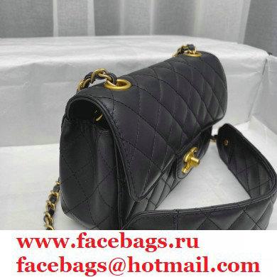 Chanel Calfskin Strap Into Small Flap Bag AS2228 Black 2020