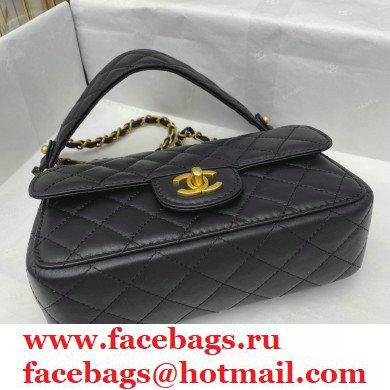 Chanel Calfskin Strap Into Small Flap Bag AS2228 Black 2020 - Click Image to Close