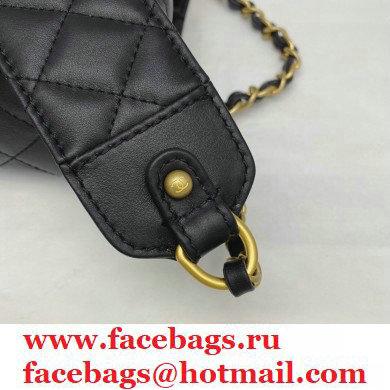Chanel Calfskin Strap Into Small Flap Bag AS2228 Black 2020 - Click Image to Close