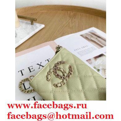Chanel Chain CC Logo Grained Calfskin Phone Holder with Chain Bag AP1836 Light Green 2021
