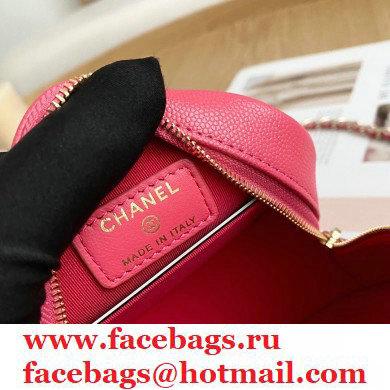 Chanel Chain CC Logo Grained Calfskin Round Clutch with Chain Bag AP1805 Coral Pink 2021