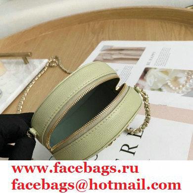 Chanel Chain CC Logo Grained Calfskin Round Clutch with Chain Bag AP1805 Light Green 2021 - Click Image to Close