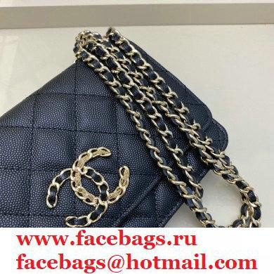 Chanel Chain CC Logo Wallet on Chain WOC Bag AP1794 Grained Calfskin Black 2021