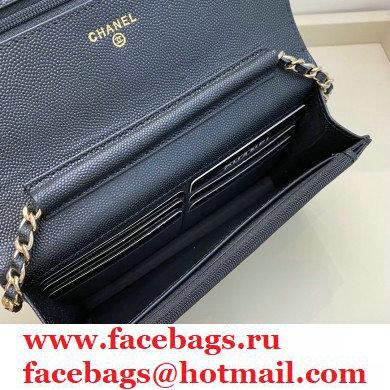 Chanel Chain CC Logo Wallet on Chain WOC Bag AP1794 Grained Calfskin Black 2021 - Click Image to Close