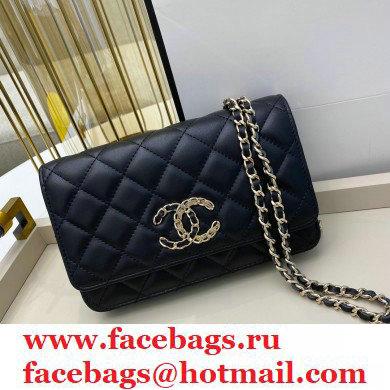 Chanel Chain CC Logo Wallet on Chain WOC Bag AP1794 Lambskin Black 2021