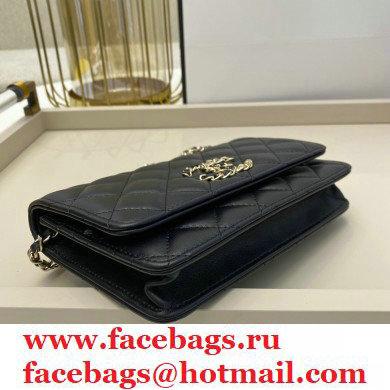 Chanel Chain CC Logo Wallet on Chain WOC Bag AP1794 Lambskin Black 2021 - Click Image to Close
