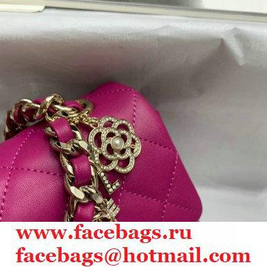 Chanel Classic Flap Small Bag with Charms AS2326 Fuchsia 2021 - Click Image to Close
