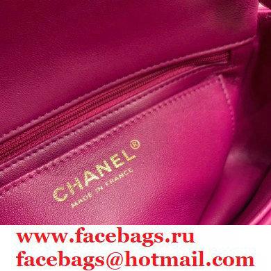 Chanel Classic Flap Small Bag with Charms AS2326 Fuchsia 2021 - Click Image to Close
