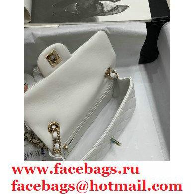 Chanel Classic Flap Small Bag with Charms AS2326 White 2021 - Click Image to Close